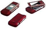 RED RUBBERIZED PROGUARD COVER HARD CASE (with Bling Jewels) for MOTOROLA KRZR K1M MOTOKRZR - RETAIL PACKAGING