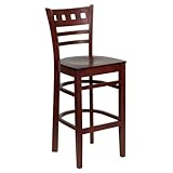 HERCULES American Back Wood Restaurant Bar Stool - Mahogany Finish - XU-DGW ....