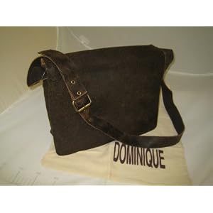 Distressed Brown Leather Messenger Bag