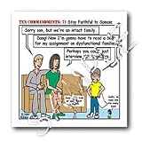 Rich Diesslins Funny Ten Commandments Cartoons - Ten Commandments 7 Stay Faithful to Spouse - Iron on Heat Transfers