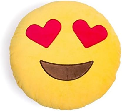 UJToys 32cm Emoji Smiley Emoticon Yellow Round Cushion Pillow Stuffed Plush Soft Toy
