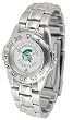 Michigan State Spartans Suntime Ladies Sports Watch w/ Steel Band - NCAA College Athletics