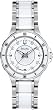 Stainless Steel and Ceramic Dress White Dial Diamonds