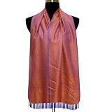 Comfortable Soft Handmade Self Design Semi Silk Rectangular Scarf From India (Free Shipping) scrf0031r