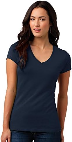 District Women's Vintage Wash Lightweight V-Neck T-Shirt Navy 4X