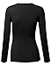 J.TOMSON Womens Plain Basic Cotton Spandex Long Sleeve T Shirt