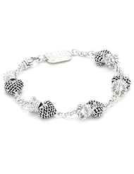 King Baby "Crowned Heart" Black Pave Cubic Zirconia Crowned Heart Motif Bracelet