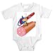 Onesie with salami, bug, insect, chainsaw, dinner, lunch, animal, meal