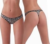Satin Leopard Print Thong