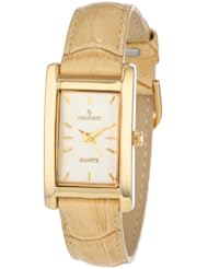 Peugeot Womens 3007TN Gold-tone Tan Leather Strap Watch