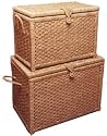 Whitney Design ML-6102 Woven-Seagrass Storage Chests with Hinged Lids
