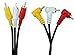 Triple RCA Stereo Audio and Video Cable - Right Angle to Straight 3.2ft / 1 Meter
