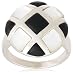 Sterling Silver Black Onyx and Mother-of-Pearl Checkered Ring