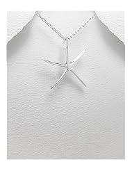 Starfish Pendant Necklace In 92.5 Sterling Silver