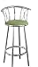 Set of 2 Chrome Metal SWIVEL BAR STOOLS barstools - Green seat