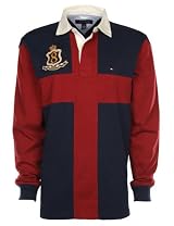Tommy Hilfiger Mens Rugby Navy Red Crossed