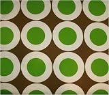 Contemporary decorative throw pillowcase - cotton, brown, white, green dots