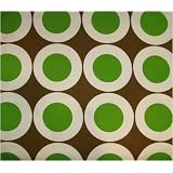 Contemporary decorative throw pillowcase - cotton, brown, white, green dots by Reorient