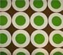 Contemporary decorative throw pillowcase - cotton, brown, white, green dots