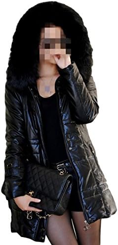 SilkSister Women Down Jacket Black Sheep skin Leather Down coat USA S <CN L> black