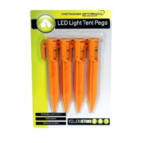 Yellowstone Set Of 4 Led Tent Pegs - Orange, 4 Pack