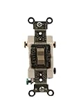 Leviton CSB3-20G 20 Amp, 120/277 Volt, Toggle 3-Way AC Quiet Switch, Commercial Grade, Grounding, Gr