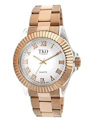 TKO ORLOGI Womens TK606-RG Luxe Acrylic Case Rose Gold Metal Bracelet Watch