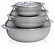 Imusa Basics Aluminum Caldero Three Piece Set, 18, 24 and 30 Centimeter