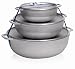 Imusa Basics Aluminum Caldero Three Piece Set, 18, 24 and 30 Centimeter