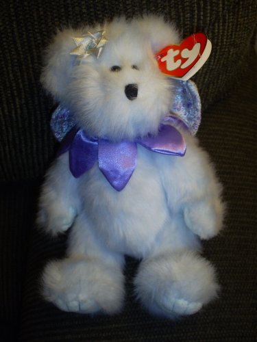 41UkCYI25VL Ty Attic Treasures 2000 Demetria Plush Teddy Bear Angel Purple Accent