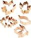 Old River Road Leaf Shapes Cookie Cutter Set, Copper, Set of 5