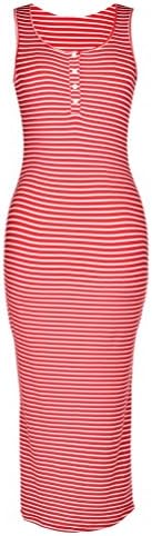 Pilotdarss Women Bodycon Basic Sleeveless Stretchy Tank T Shirt Dress
