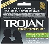 Trojan Extended Pleasure Climax Control Lubricated Latex Condoms - 12 ea