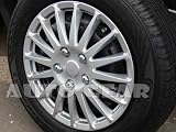 15 inch Silver Multi Spoke Split Rim Sports Look Design High Impact ABS Plastic Car Wheel Trims Hub Cap Covers - Set Of 4