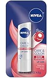 Nivea Lip Care A Kiss of Care and Color Tinted Lip Balm Carded Stick, Crimson 0.17 Ounce