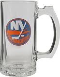 New York Islanders Beer Mug: 3D Logo Glass Tankard