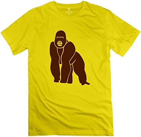 Gorilla Ape Monkey King Kong Godzilla Silver Back Orang Utan Yellow Mens Short-Sleeve Tshirt S
