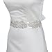 Remedios Crystal Beaded Ivory Satin Bridal Sash Wedding Belt for Bride