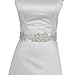 Remedios Crystal Beaded Ivory Satin Bridal Sash Wedding Belt for Bride