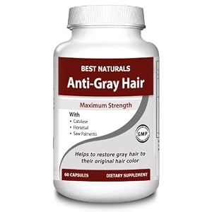 Best Naturals #1 Anti-Gray Hair Forumla - Highest Quality - 60 Capsules