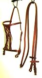 Chestnut Leather Spanish Bridle with Fringe Mosquero