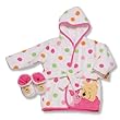 Disney Pooh Hooded Robe with Novelty Slippers, White/Pink, 0-9 Months