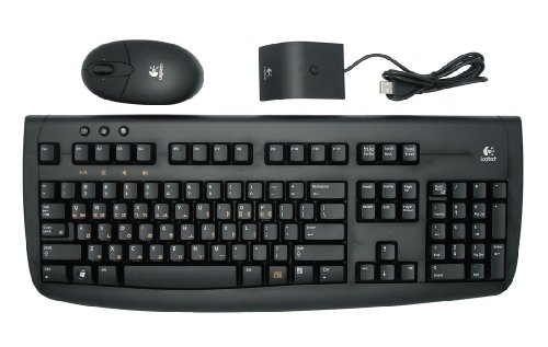 Korean and English Logitech Wireless Computer Keyboard - Mouse Set (Black)
