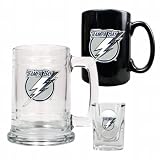 NHL Tampa Bay Lightning 15-Ounce Tankard, 15-Ounce Ceramic Mug & 2-Ounce Shot Glass Set - Primary Logo