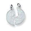 Sterling Silver 2-piece Best Friend Disc Charm with 20 inch Sterling Silver Chain