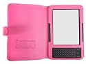 Navitech Pink Premium Book Style Leather Flip Carry Case For The Amazon Kindle Keyboard / 3G & Smooth Layered Anti-glare / Anti-scratch Screen Protector