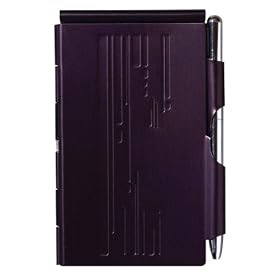 Wellspring Flip Notes Metal Note Case with Mini Pen and Notepad, Sleek Black by Wellspring