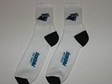 CAROLINA PANTHERS Teen & Adult Acrylic and Stretch Nylon Logo CREW SOCKS (SIZE 8-13)