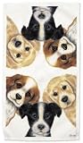 Peeping Puppies Kitchen Tea Towels lLinen s Set/2