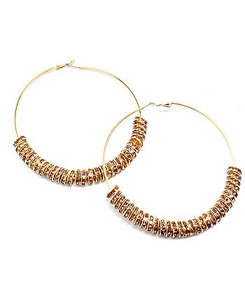 Basketball Wives Hoop Earrings - Large Brown Diamond
